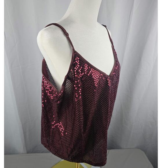 VINTAGE Y2K VENEZIA  SPAGHETTI STRAP TANK TOP SEQUINS CLUB Med.-Large See Photos - Picture 6 of 9